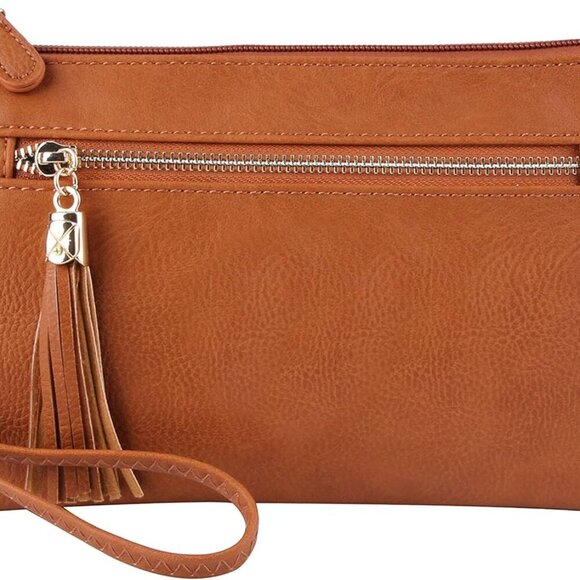 Jewelry - Women's Lightweight Multi Compartment Wristlet Clutch Wallet Crossbody Bag